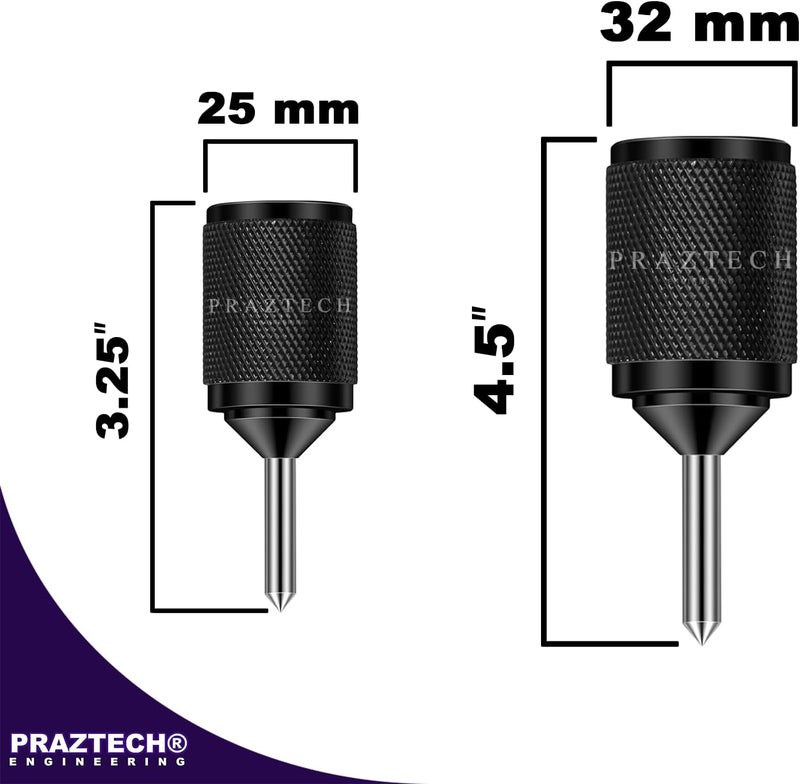PRAZTECH ® Universal Transfer Centre Aligner Center Punch - Hardened Pin (Set of 2) | EASY transfer center holes accurately | DIY Workshop Garage Hand Tool - Image 2
